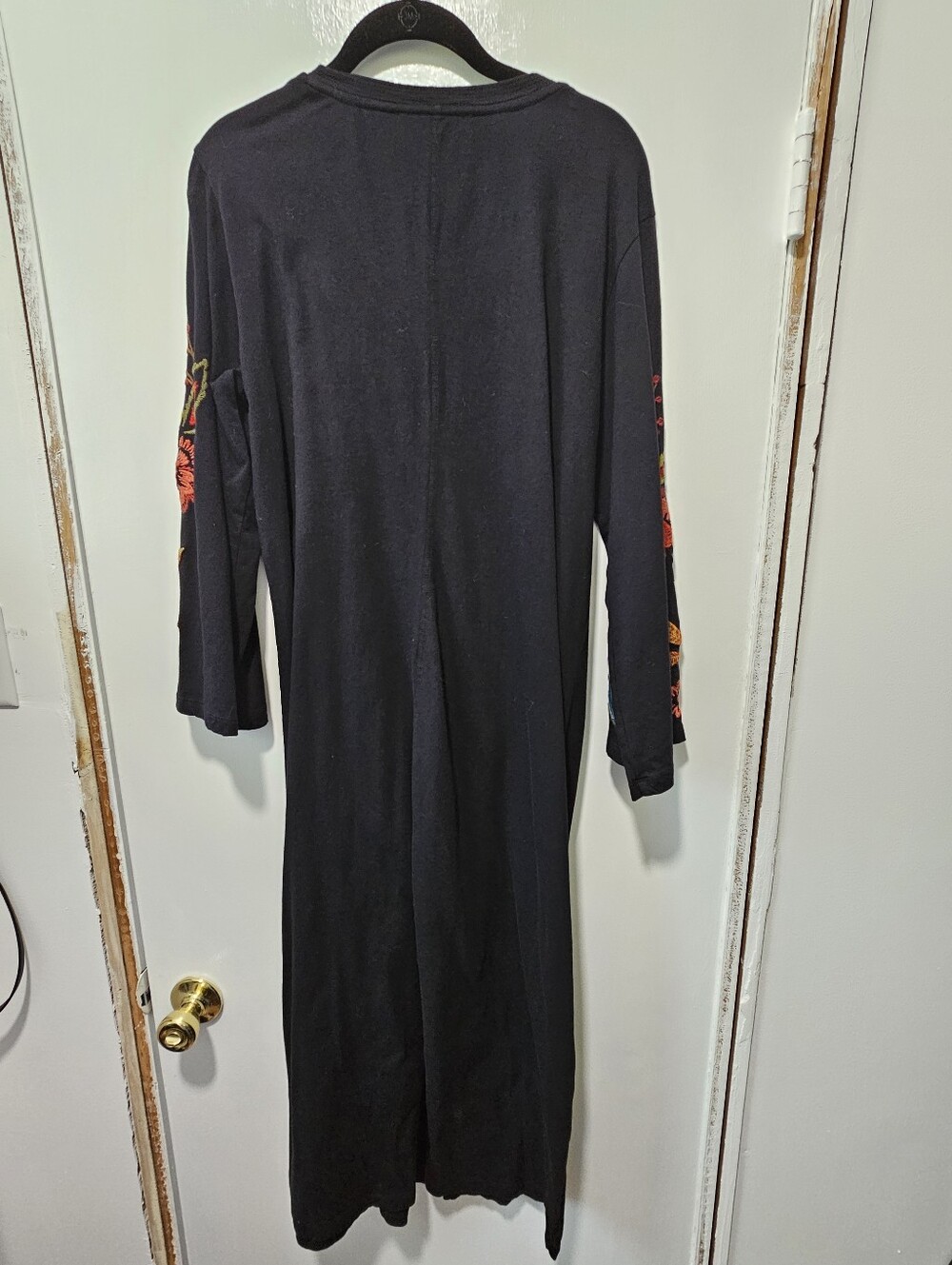 Johnny Was Black Maxi Dress with Multicolor Floral Embroidery - Picture 4 of 4